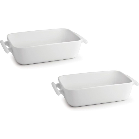 BonBistro Ovenschaal Yong Squito - 20 x 14 x 6 cm / 1.1 Liter - Wit - 2 stuks