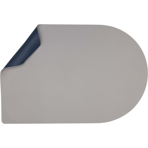 Jay Hill Placemats - Vegan leer - Grijs / Blauw - Bread - dubbelzijdig - 44 x 30 cm - 6 Stuks