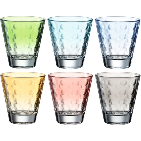 Leonardo Waterglazen optic Pastel - 215 ml - 6 stuks