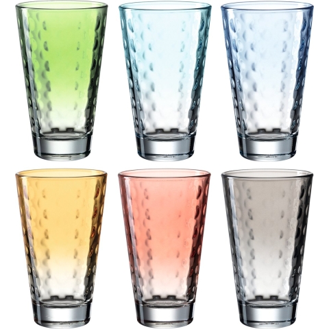 Leonardo Longdrinkglazen optic - Pastel - 300 ml - 6 stuks