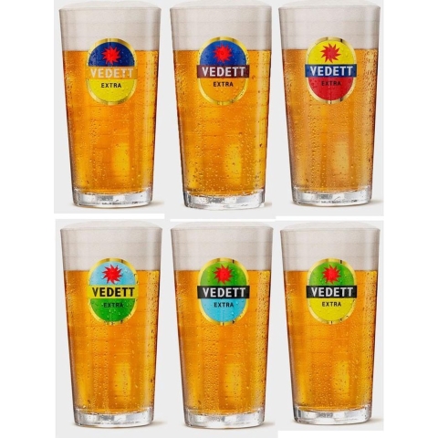 Vedett Bierglazen Extra - 330 ml - 6 stuks