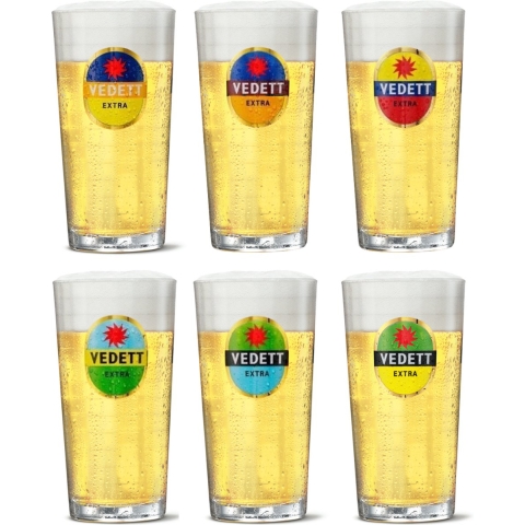 Vedett Bierglazen Extra - 250 ml - 6 stuks