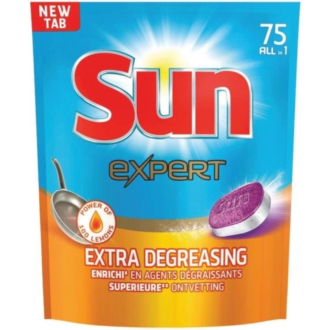 Sun Sun All-In -1 Extra Degreasing Vaatwastabletten- 75 stuks