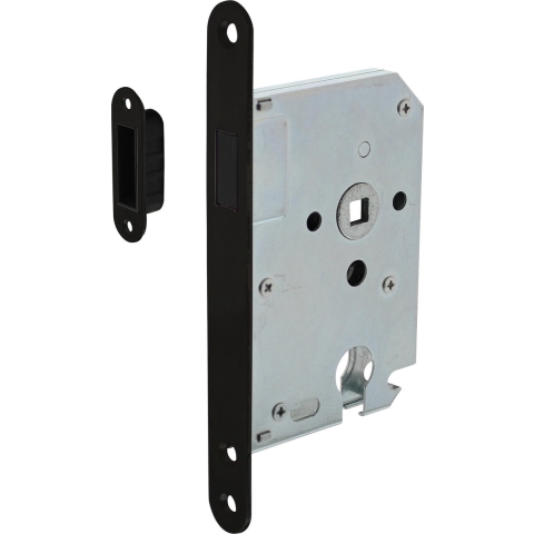 Intersteel | Woningbouw magneet cilinder dag- en nachtslot 55mm | Voorplaat Afgerond | Zwart