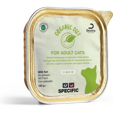 Specific F-BIO-W Organic Diet with Fish | 8 x 100 g