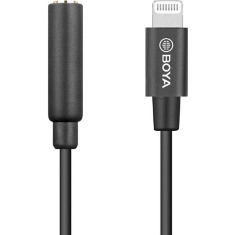Boya BY-K3 3.5mm female TRRS to male lightning adapter cable