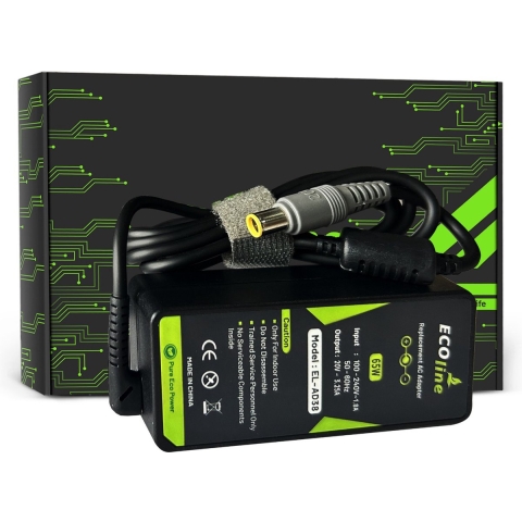 EcoLine - Oplader / AC Adapter - Geschikt voor de Lenovo B590 ThinkPad R61 R500 T430 T430s T510 T520 T530 X200 X201 X220 X230 - 20V 3.25A 65W