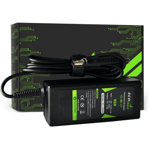 EcoLine - Oplader / AC Adapter - Geschikt voor de Samsung R519 R719 RV510 NP270E5E NP275E5E NP300E5A NP300E5E NP300E5C - 19V 3.16A 60W