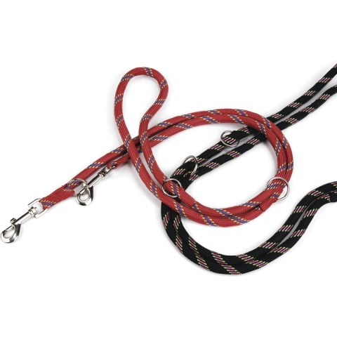 Nylon ronde verstelbare hondenriem 200 X 8 mm Rood