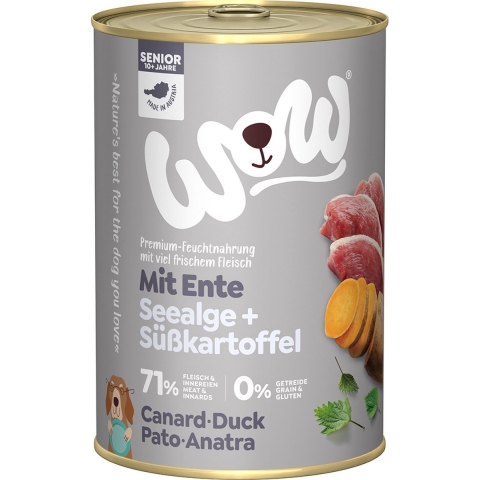 WOW Graanvrij natvoer Senior Eend 6 x 400 gram