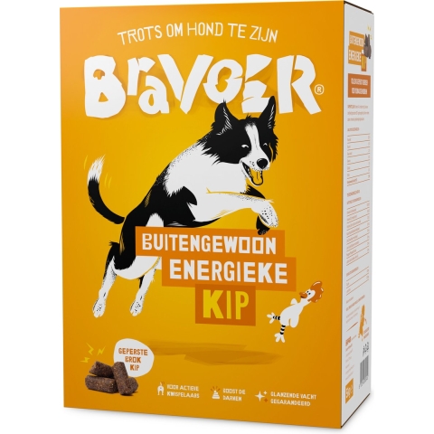 Bravoer Geperst hondenvoer Buitengewoon Energieke Kip 5 kg