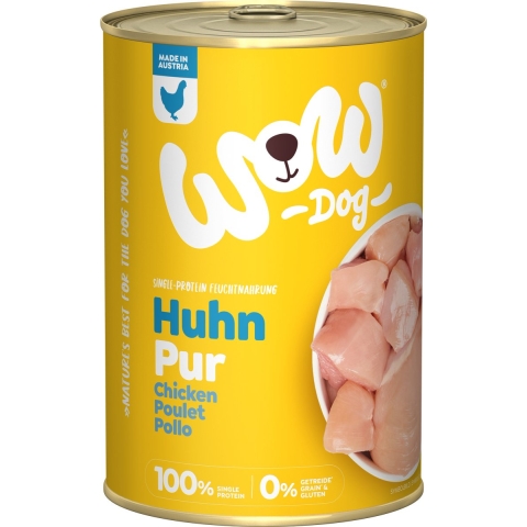WOW Graanvrij natvoer Adult Puur Kip 6 x 400 gram