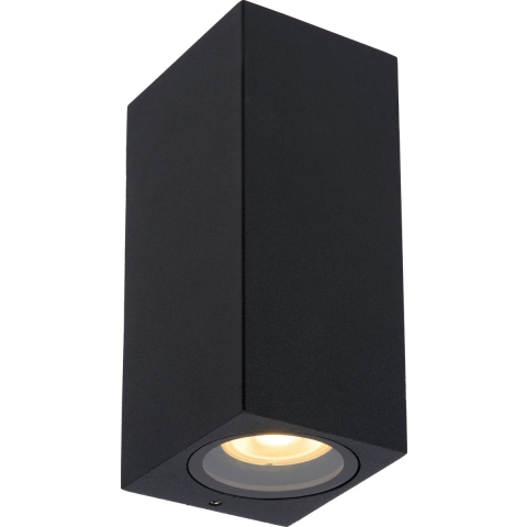 Lucide Zaro 2 Wandlamp Buiten IP44 Vierkant Zwart