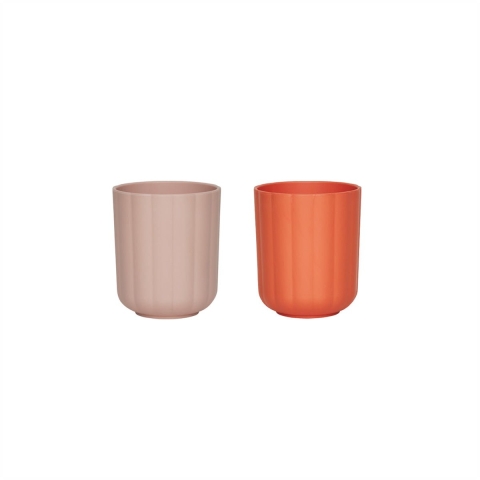 OYOY Pullo Drinkbeker Set Van 2 Rose/Apricot