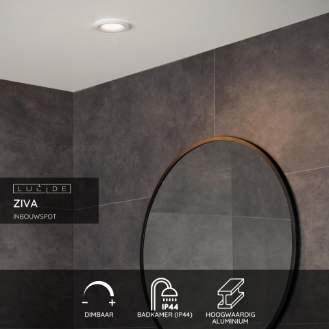 Lucide Ziva SpotØ8,5 Badkamer IP44 Wit