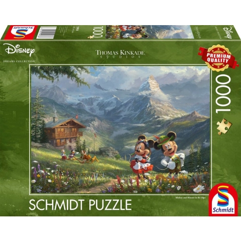 Disney Mickey&Minnie in de Alpen, 1000 stukjes - Puzzel