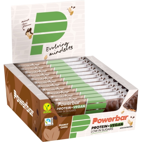 Eiwit+ vegan Laag in Suikers Peanut Chocolate 12 St., Energierepen,