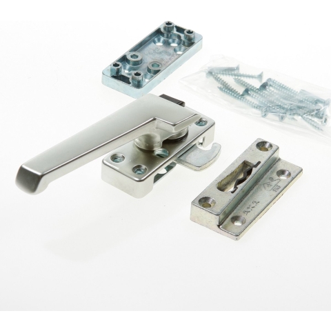 AXA 3318 Raamsluiting F2 met drukknop, nok en haakschoot opbouw linksdraaiend - 3318-61-92/E