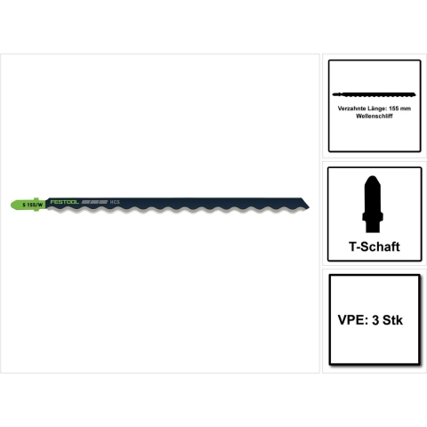 Festool S 155/W/3 Decoupeerzaagblad BUILDING MATERIALS INSULATION VE=3 - 204345
