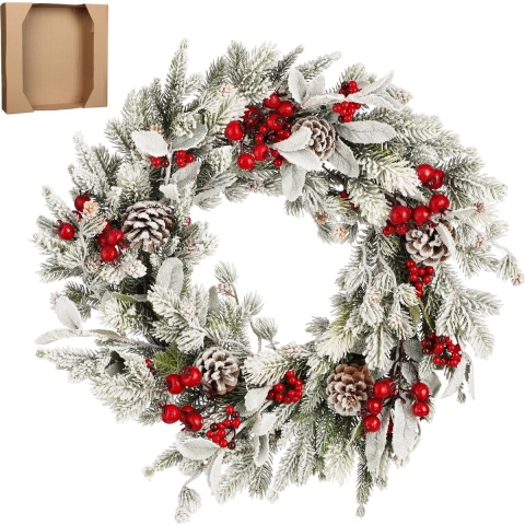 House of Seasons Belfort Kerstkrans -Ø50 cm - Groen