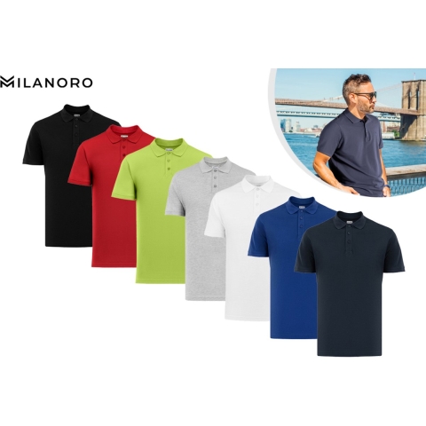 Milanoro - Elegante polo voor heren - Koningsblauw - M