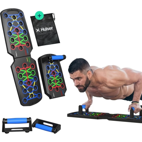 Hulser Push up bord - 14 in 1 - Grips - Bars - Steun - Parallettes board - Fitness plank - Opdrukken trainingsbord - Thuis sporten - Home workout