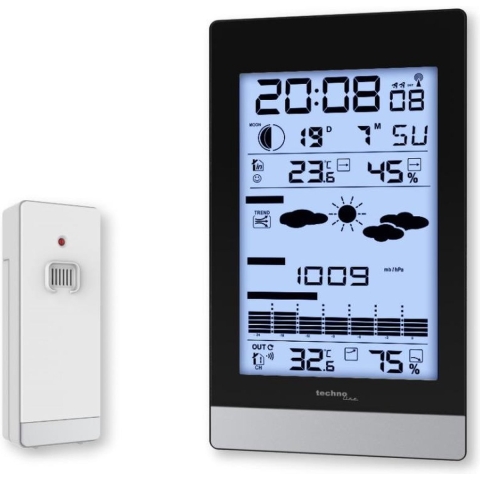 Technoline weerstation - WS 9050 - 108x184x28mm - zwart/zilver - met 1 buitensensor 60m - TL-WS9050