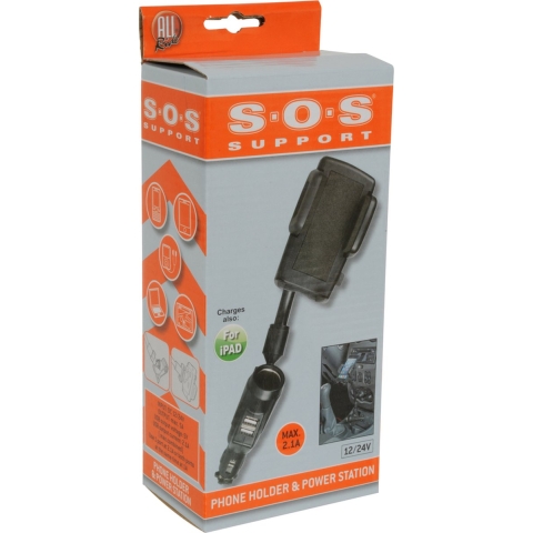 All Ride Telefoonhouder en Oplader - Autohouder Telefoon - 12/ 24 Volt - Met 3 USB Poorten
