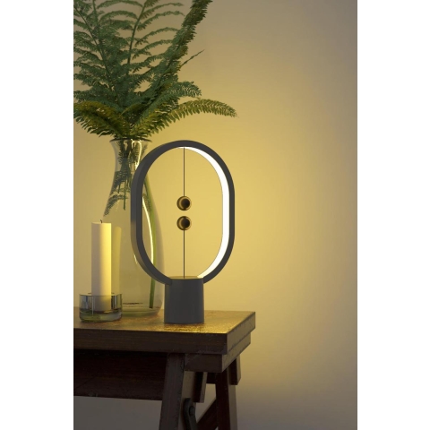 Heng Balance Lamp Ellipse Mini Plastic USB-C; DARK GREY