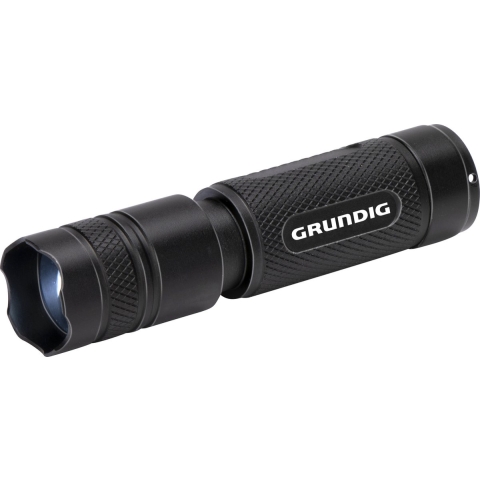 Grundig LED Zaklamp 400 Lumen - 10W - 200M Bereik - 3 Lichtstanden: Hoog, Laag, Pulserend - Zwart/Oranje