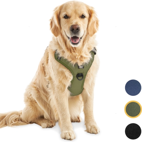 Jake and Jacky Hondentuigje - Anti-Trek Tuig - Hondenharnas - Y Tuig Hond - Reflecterend - Groen - Maat XL