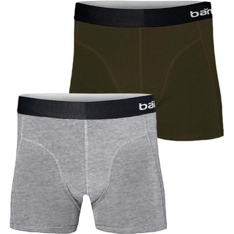 Apollo Boxershorts Basic Heren Viscose Grijs/bruin 2 Stuks Maat L