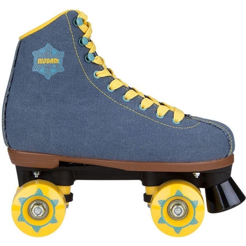 Nijdam Retro Rolschaatsen - Denim Rebel - Denimblauw/Geel - 40