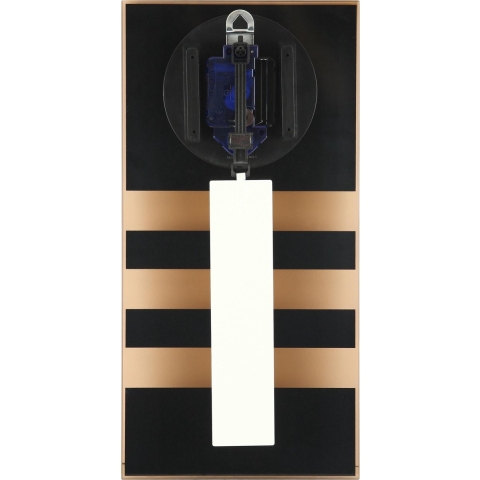 NeXtime - Wandklok - 19 x 38 cm - Glas - Koper -'Bold Stripes'