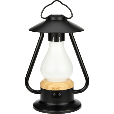 Abbey Camp Retro oplaadbare LED Lantaarn - OSLO-279 - Zwart