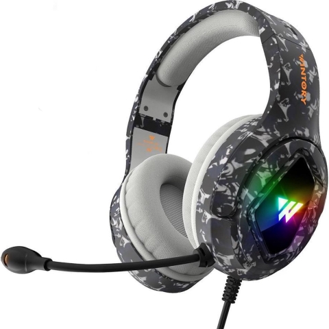 WINTORY M1 RGB light gaming headset met stereo microfoon voor PS4/PS5-laptops-Xbox One - Camouflage