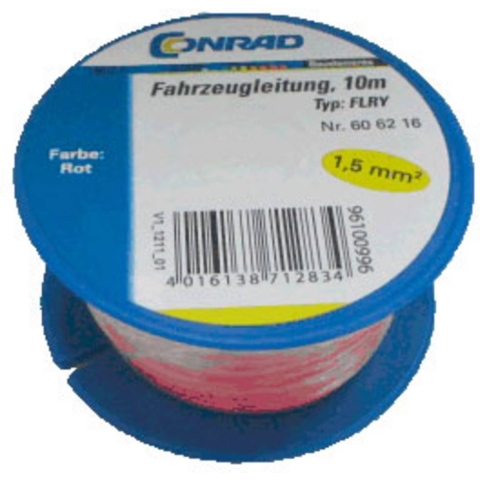 Conrad Components 606216 Voertuigsnoer FLRY-B 1 x 1.50 mm² Rood 10 m