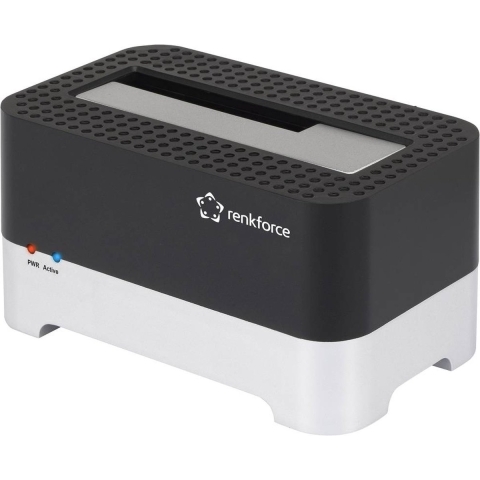 Renkforce RF-DOCKING-01 USB-A 3.2 Gen 1 SATA 1 poort Harde schijf-dockingstation 2.5 inch, 3.5 inch