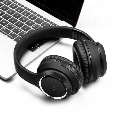 Hoco W28 Zwart– Bluetooth Koptelefoon Over Ear - Draadloze Koptelefoons - Koptelefoon met Microfoon - Universeel - Apple en Android