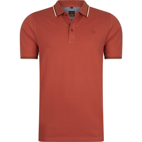 Mario Russo Polo shirt Edward Voor Heren - Katoen - Burnt Oranje - Maat 4XL