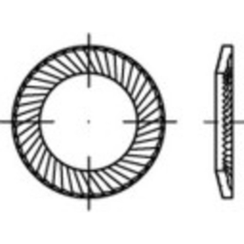 Grendeltandschijven 6 mm 10 mm Verenstaal Verzinkt 250 stuk(s) Alstertaler Schrauben & Präzisionsteile 159353