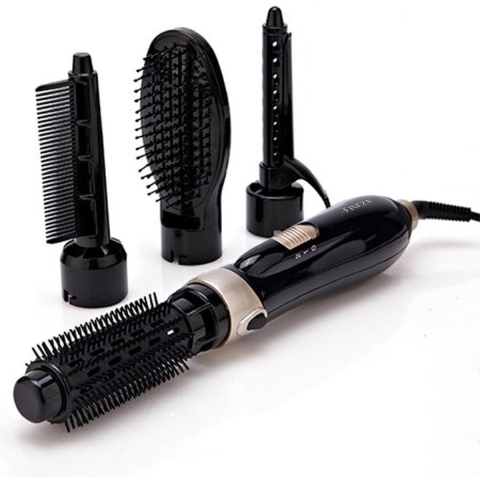 Fineza - Föhnborstel – Haarborstel - Föhn – 4-in-1 Set – Föhn borstel – Ronde borstel – Krulborstel – Stijlborstel – 4 Opzetstukken - Zwart