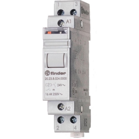 Finder 20.23.8.024.4000 Stroomstootschakelaar DIN-rail 1x NC, 1x NO 24 V/AC 1 stuk(s)