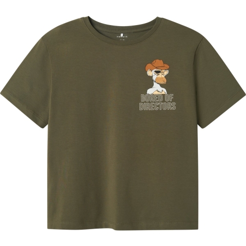 Name It T-Shirt - NkmDyn - Verveeld door regisseurs - Dusty Oliv - Name It - 7-8 jaar (122-128) - T-Shirt