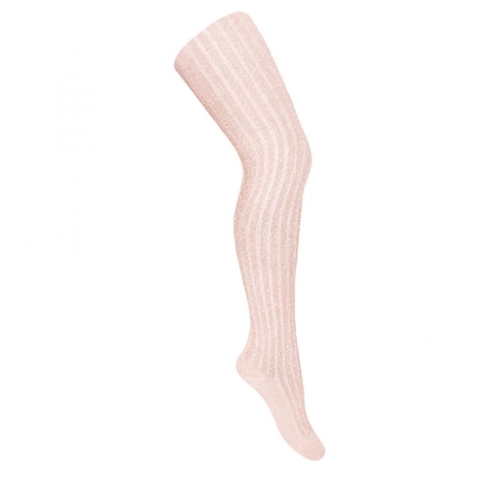 Condor Panty's - Viscose - Rib - Roze m. Glitter - Condor - 9-10 jaar (134-140) - Panty's