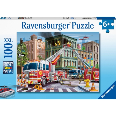 Ravensburger Puzzel - 100 Bakstenen - Fire Truck Rescue - Ravensburger - OneSize - Puzzel
