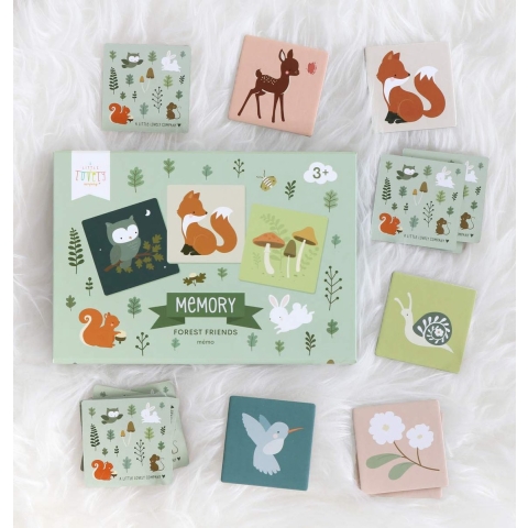 A Little Lovely Company Memory Spel - 30 Bakstenen - Bos Friends - A Little Lovely Company - OneSize - Memory Spel