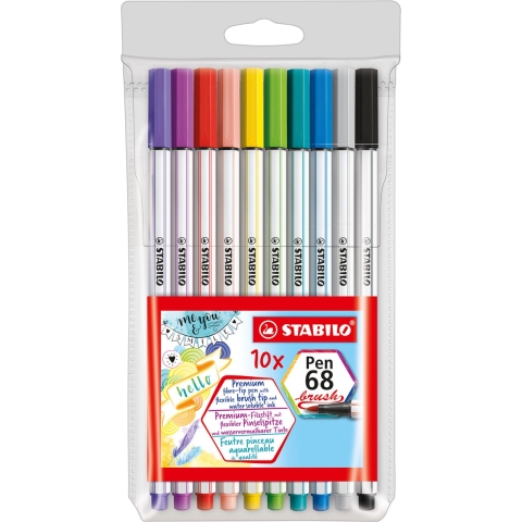 Stabilo Markers - Pen 68 Brush - 10 st. - Multicolour - Stabilo - OneSize - Marker