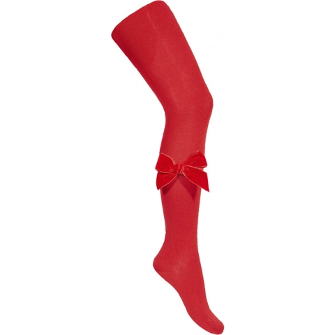 Condor Panty's m. Velours Strik - Rood - Condor - 1-2 jaar (80-92) - Panty's