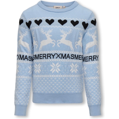 Kids Only Blouse - Gebreid - KogMerry Xmas - Kasjmier Blue/Merry - Kids Only - 9-10 jaar (134-140) - Blouse